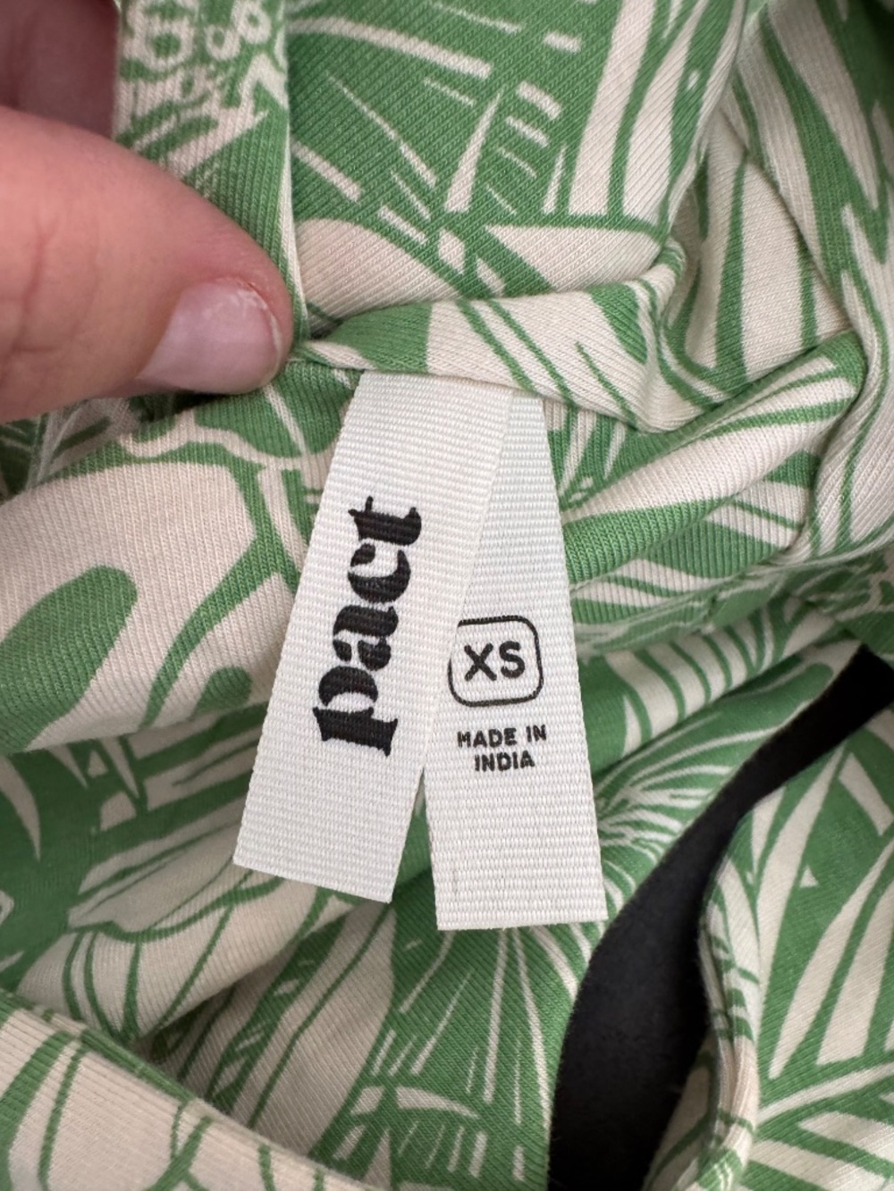 NEW PACT Fit & Flare Open Back Maxi Dress Jade Palms Organic Cotton XS DD - Picture 6 of 8
